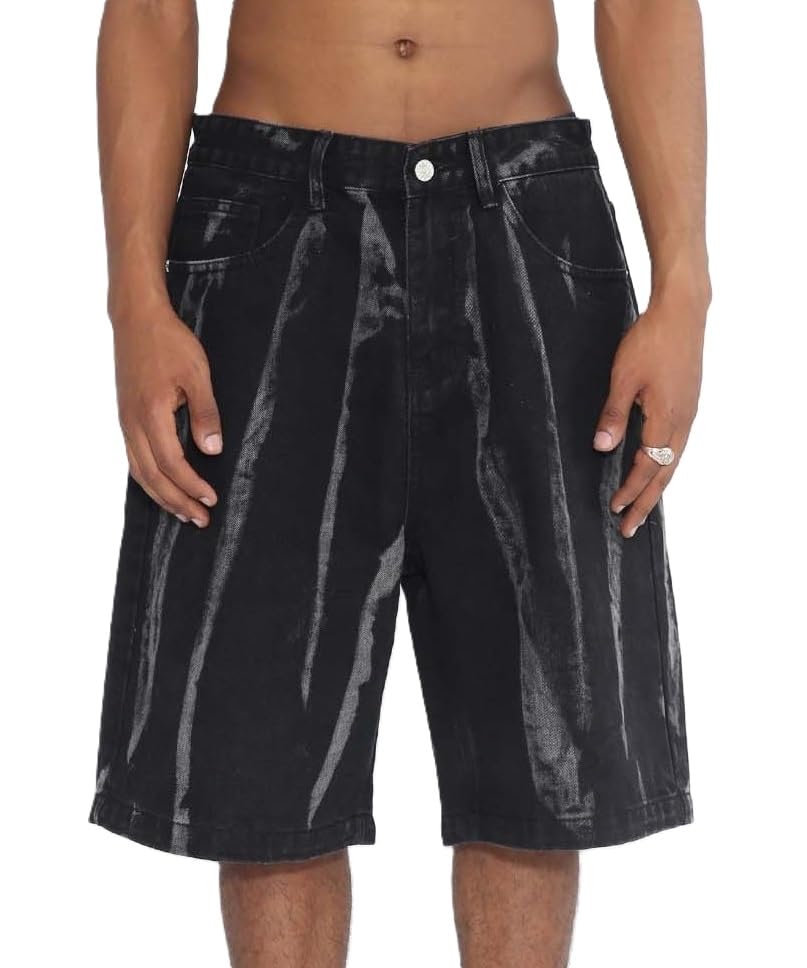 EMMIOL Baggy Jorts Men Jean Shorts Summer, y2k Grunge Denim Shorts
